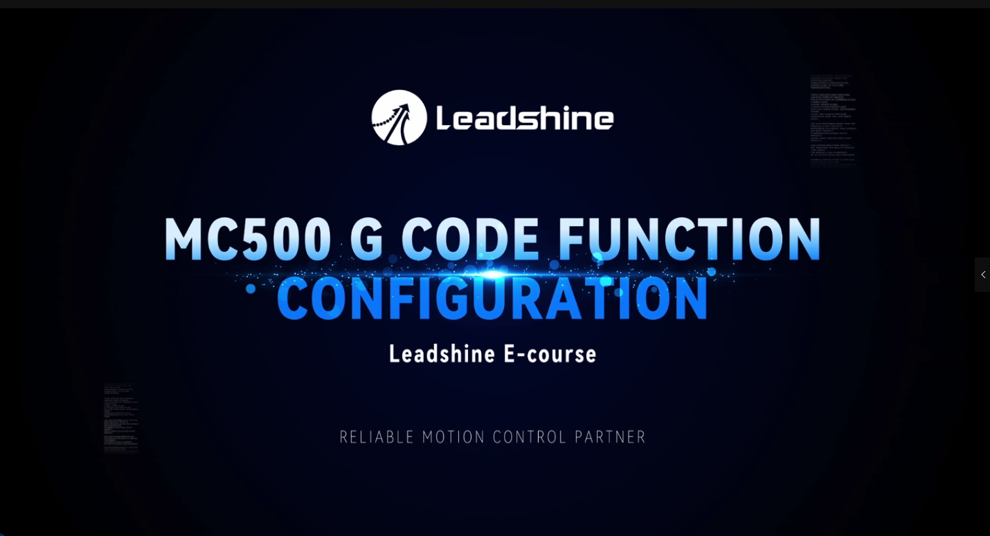 Leadshine MC500 Series PLC G Code Function Configuration